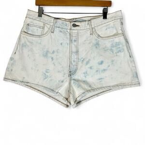 RE/DONE 7 High Rise Jean Shorts Sunbleach Denim Button Fly Size 32 NWT